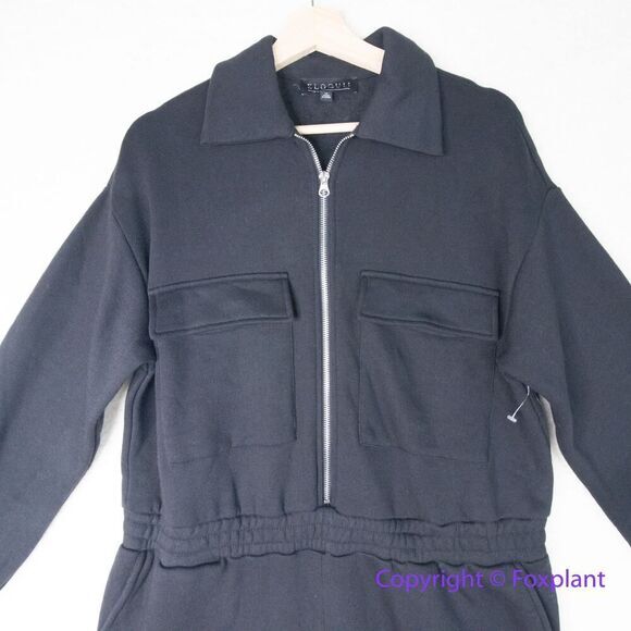 New! Eloquii black fleece jumpsuit, size 14 - Picture 3 of 16